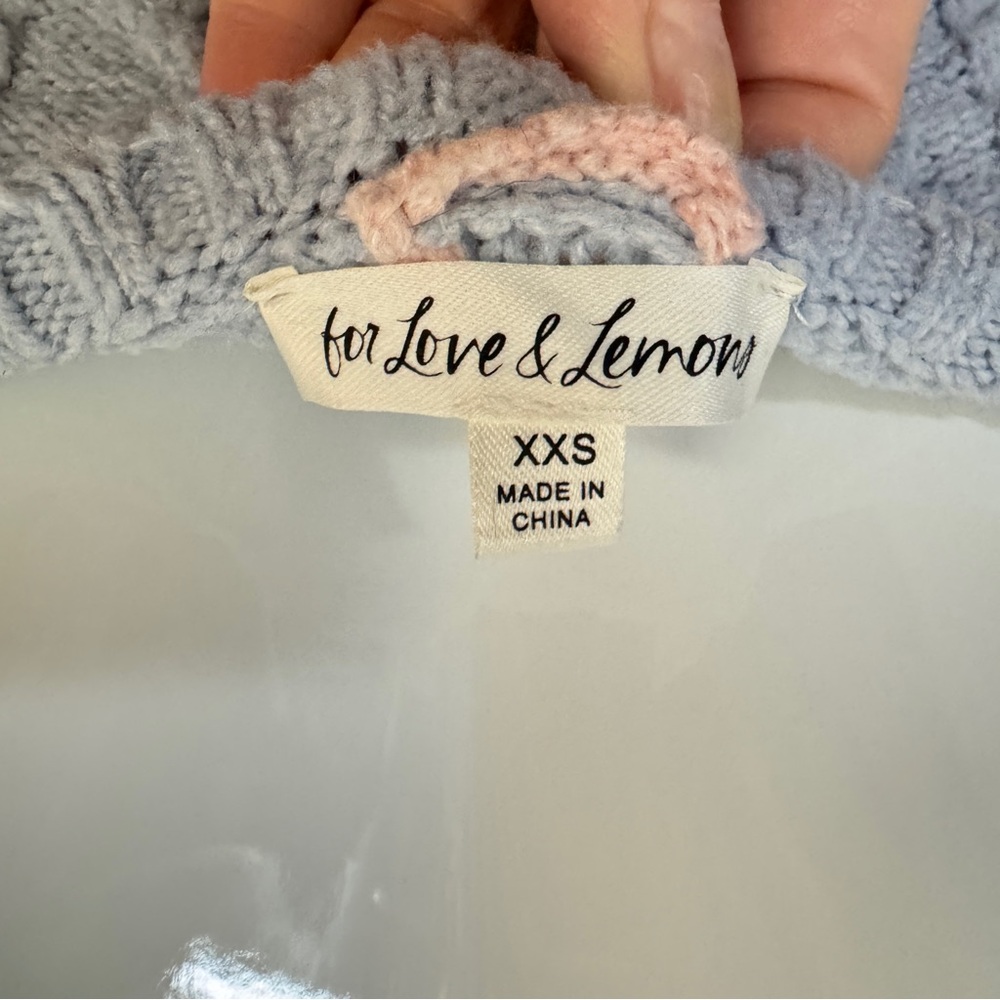 For Love And Lemons Blue and Pink Knit Cropped Top - Picture 2 of 7